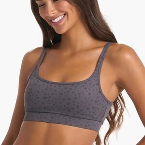 Vuori Mindset Bra Medium M Elm Dots Green Strappy Yoga Sports Bra
